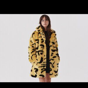 NEW Lazy Oaf Yellow Leopard Coat Mustard, Small (S) Small S $245